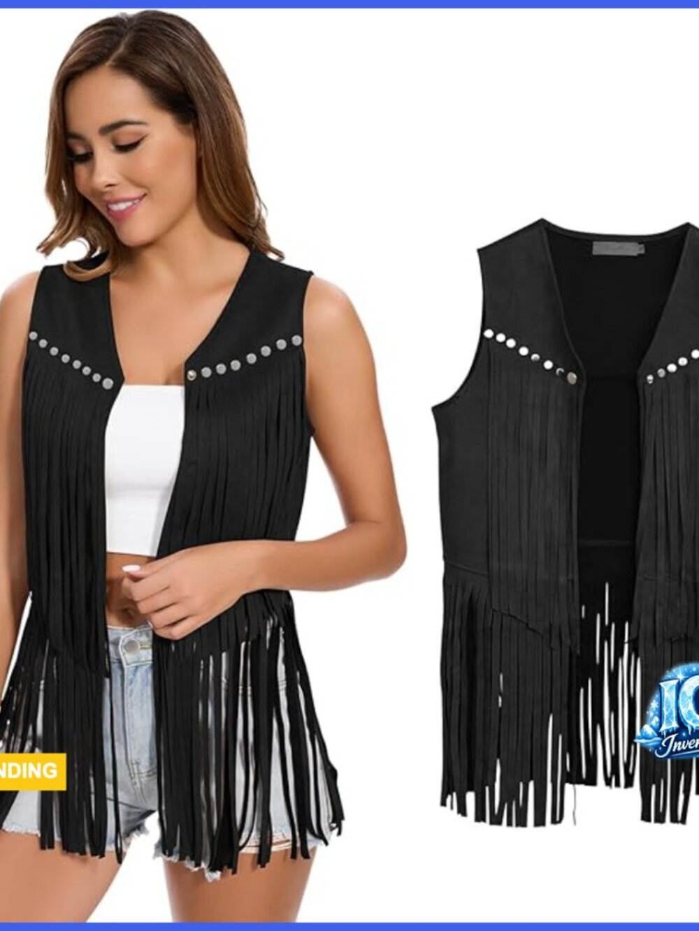 Faux Suede Fringe Vest 60s 70s Hippie Cowgirl Western Tassel